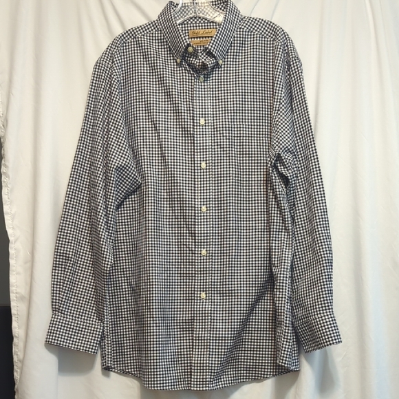 Roundtree & Yorke Navy and White Casual Button Down Shirt - Picture 1 of 7